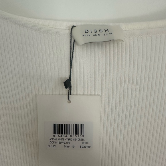 DISSH ABIGAIL WHITE HYBRID LONG SLEEVE MIDI DRESS - Picture 5 of 5